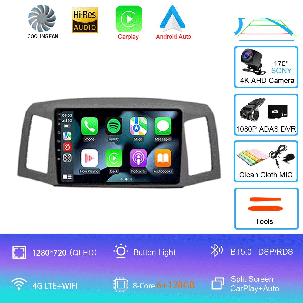 Android 14 Car Radio For JEEP Grand Cherokee 2004-2007 Car Radio Multimedia Video Player Navigation GPS Stereo wireless Carplay