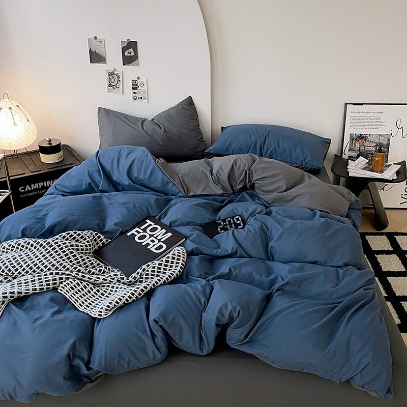 Solid Color Set of Bed Linens Including a Flat Sheet, Fitted Sheet, and Pillowcases