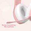 Rosa Katzenohren-Gaming-Headset mit Kabel und Mikrofon für verbesserte Geräusche, kompatibel mit Xbox und PS4 Kopfhörern, PS5, Bass, 3,5-mm-Anschluss, Reduzierung,