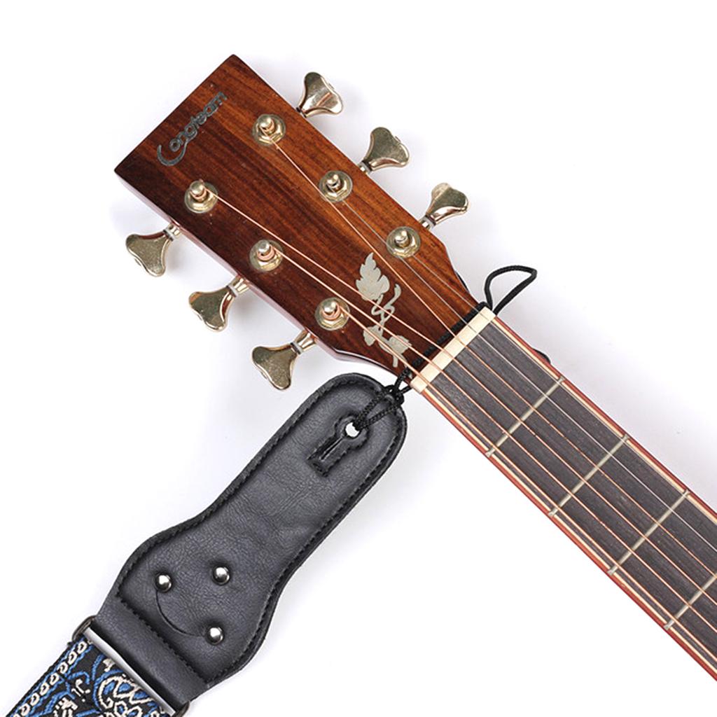 Universal Guitar Strap Adjustable Nylon Shoulder Strap Belt Embroidered Guitar Strap for Acoustic Electric Bass Guitar