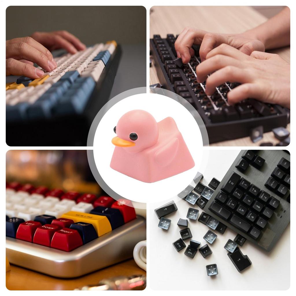 Cute Yellow Duck Resin Keycaps Single Keyboard Key Ca Cover Cartoon Decor Game Accessories Tension Relief Toy Replacement Parts