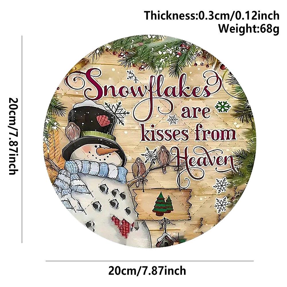 Christmas Holiday Wooden Hanging Tag with Santa Claus Cane Design