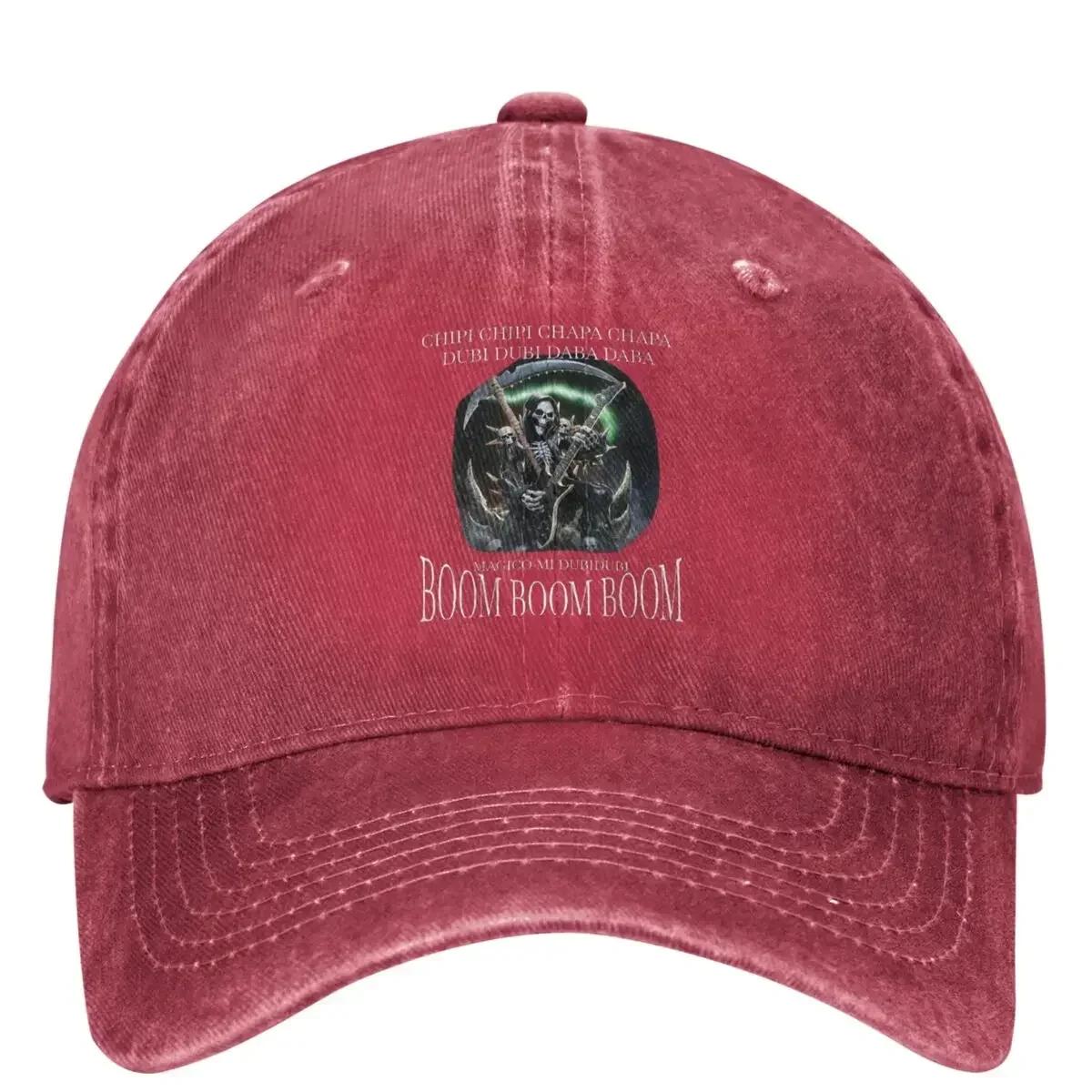 Calacas Chidas Denim Baseball Cap Funny Skeleton Boom Boom Outdoor Gym Hip Hop Dad Hats Summer Women Unisex Sunshade Baseball Caps Adjustable