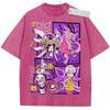 Unisex Washed Purple Vintage T  Shirt Digimon Adventure Characters High  Quality Fabric for Home Leisure Travel Shopping