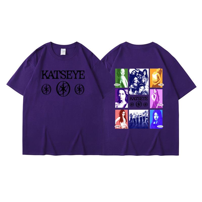 New KATSEYE printed T-shirt men's and women's casual T-shirt high-quality short sleeves