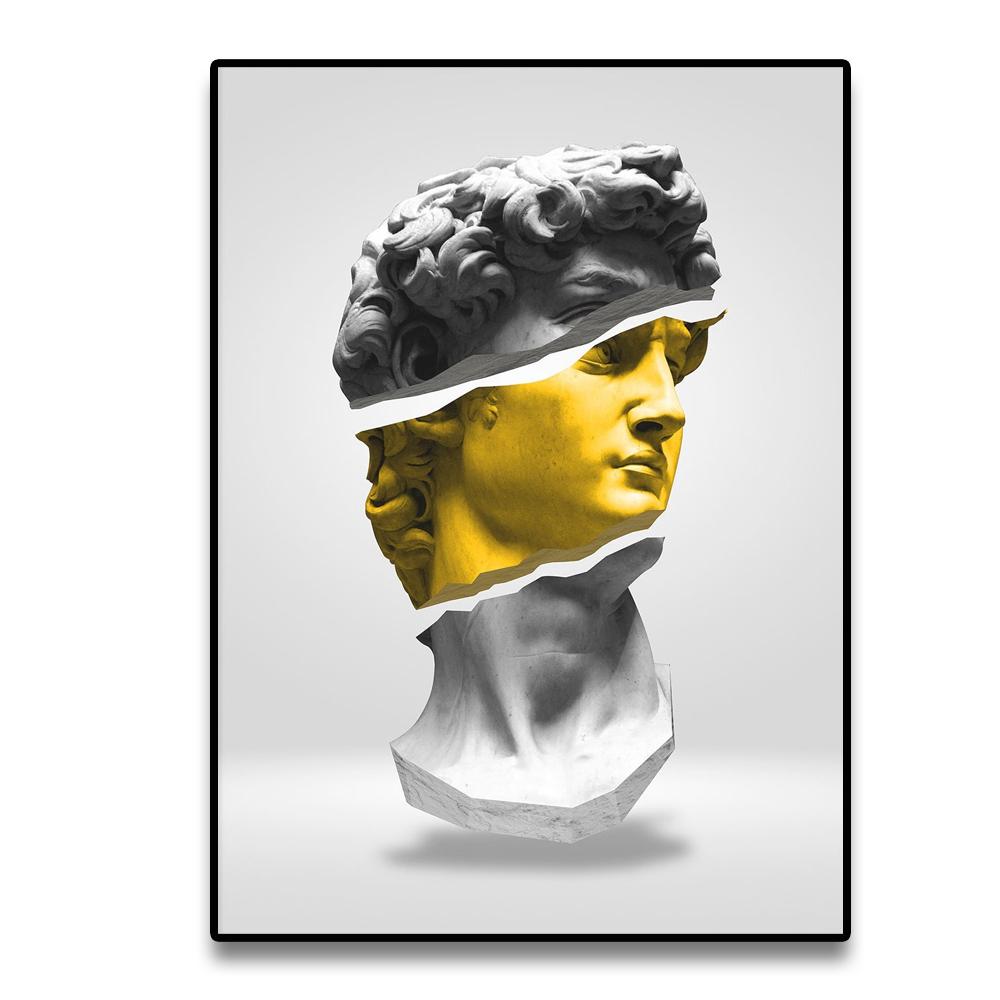 Scultura moderna Pittura su tela Graffiti Stampe artistiche Apollo Marmo David Popolo Poster Immagine di arte della parete per la decorazione della casa della Galleria