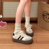 Women S Casual Sports Sneakers Thick Sole White Shoes Retro Style