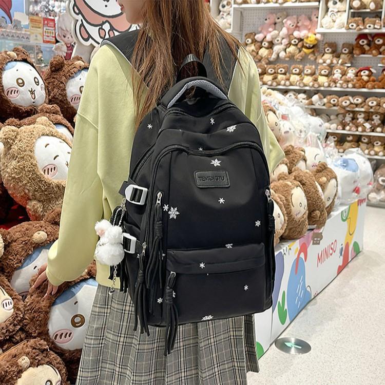 Schoolbag wholesale junior high school girls 1011 new high value ins style simple high school students large capacity backpack