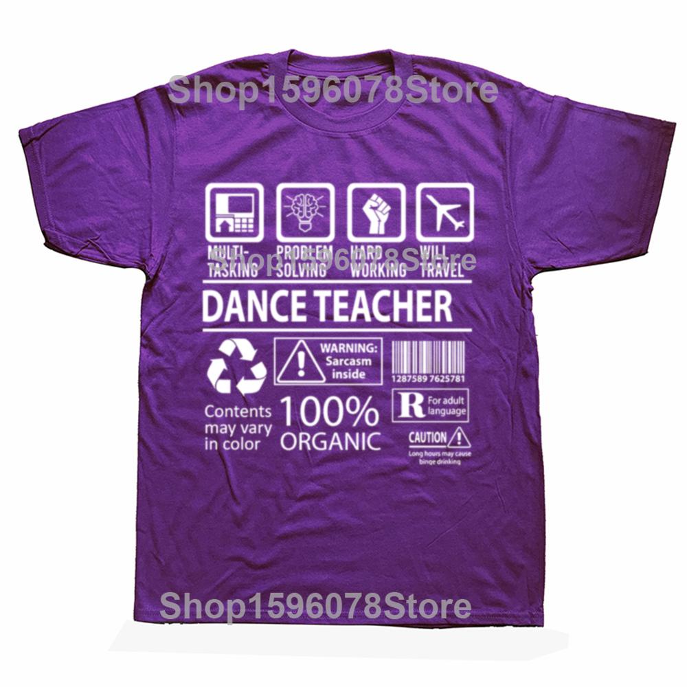 Funny Dance Teacher Multitasking Graphic T-shirts Men Women's Fashion Casual Tshirt 100% Cotton Loose Oversized T Shirt
