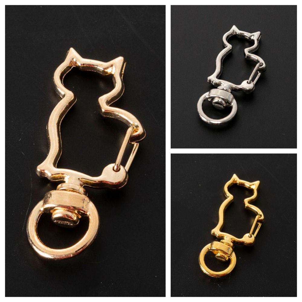 Gold Silver Plated Cat Connecting Ring Zinc Zinc Alloy DIY Keychain Buckle  DIY Jewelry