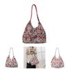 Floral Canvas Tote Bag Large Capacity Casual Shopper For Daily Use