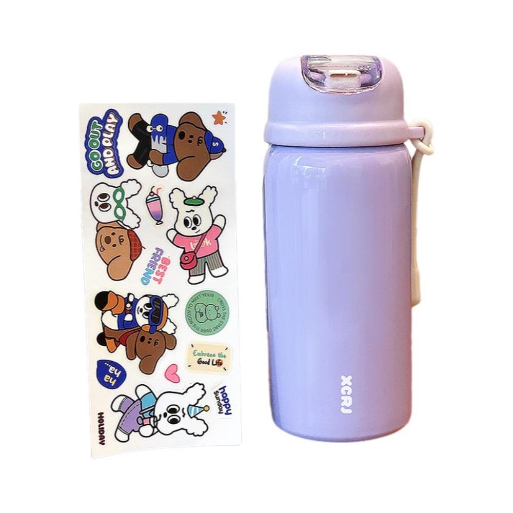 

Leak Proof Vacuum Cup with Sticker Stainless Steel Cup Cute Thermos Cup Travel фиолетовый