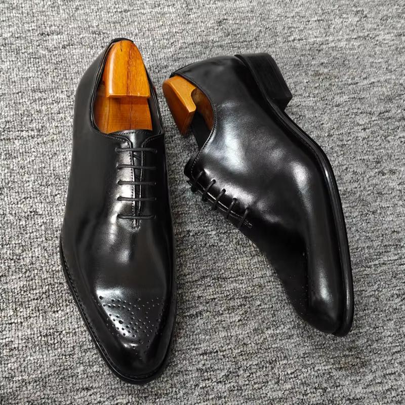 Fashion Luxury Men's Cow Leather Shoes Oxfords Custom Handmade Wide Dress Shoes Lace Office Social Height Increasing Spring Summer