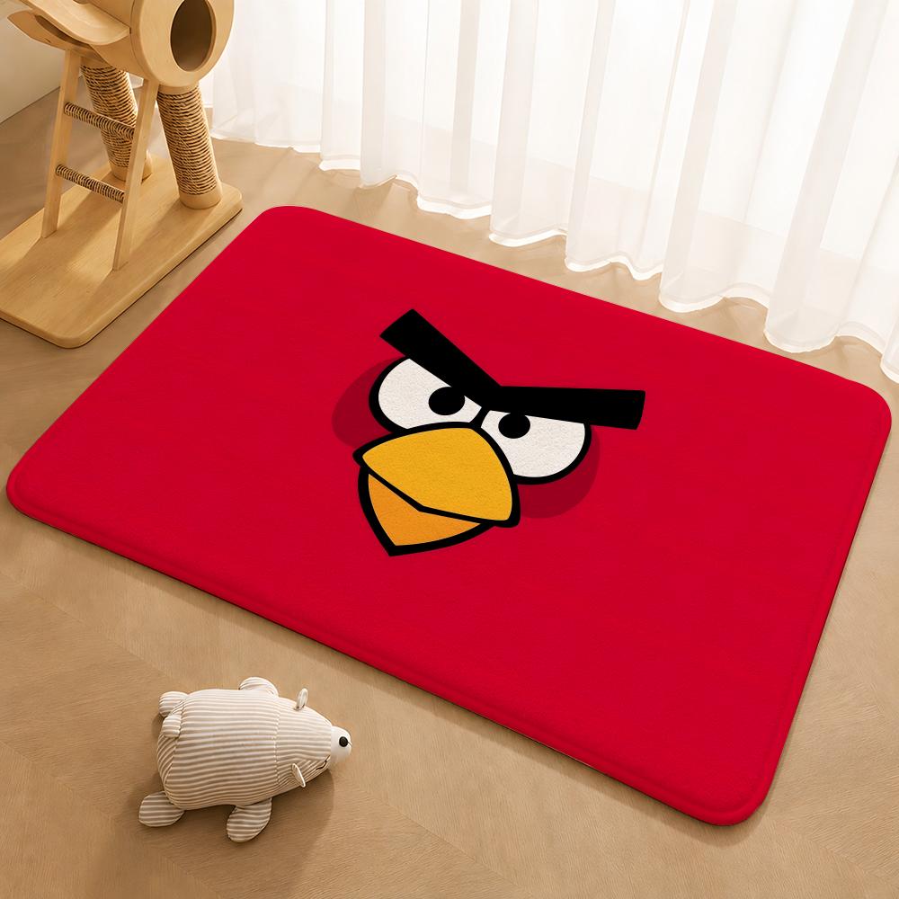 A-Angry Birds Game Floor Mat Floor Mat Soft Flannel Non-Slip Door  Rug for Living Room