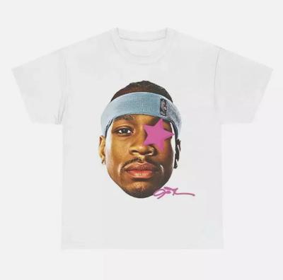 Allen Iverson Inspiriertes Vintage Grafik T-Shirt Schweres Baumwoll-T-Shirt Basketball Street Unisex T-Shirt