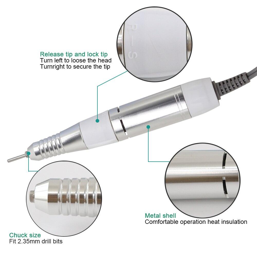 1 Set Power Professional Electric Nail Drill Machine Apparatus for Manicure Pedicure with Cutter Nail Drill Bits Nail Tools