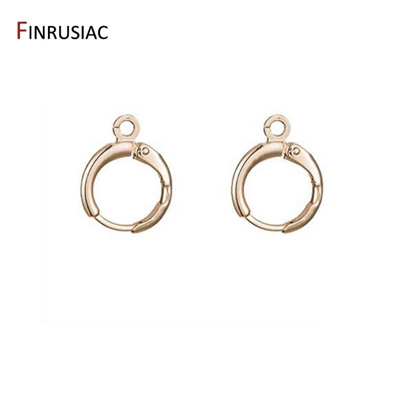 14k Real Gold Plated French Hoop Earring Clasps Fitting Earring Setting Base ,DIY Jewelry Accessories Supplies Wholesale 1 Pair