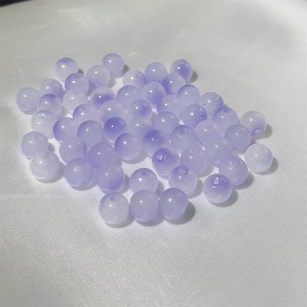 50pcs 8mm Glass Crack Imitation Jade Color Series Round Beads DIY Handmade Necklace Bracelet Loose Beads Jewelry Accessories