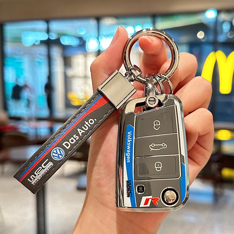 Valve Stems Caps Fashion TPU Car Remote Key Case Full Cover Protector Shell Fob For VW Volkswagen Golf 7 MK7 Tiguan MK2 Auto Key QQ8