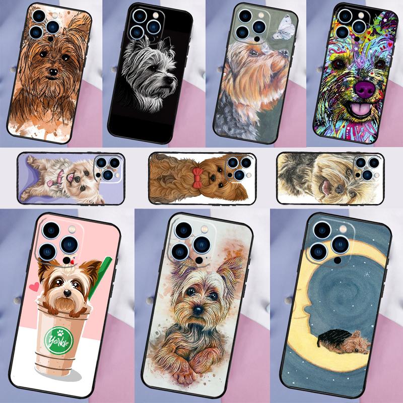 Yorkshire Terrier Hund Handyhülle Für iPhone 16 15 14 13 12 11 Pro Max 12 13 mini XR 15 16 Plus 16e Hülle Schale