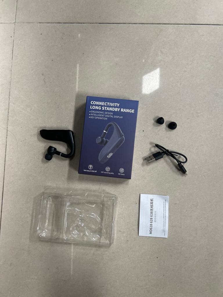 Wireless V5.2 Headset Hands- Earphones CVC6.0 Noise Cancelling Earpiece 50H Single Ear Earhook Earbud Sweatproof for Driving Business Off