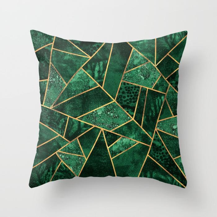 20 New Pink Marble Geometric Pillowcase Marble Velvet Sofa Cushion Cover