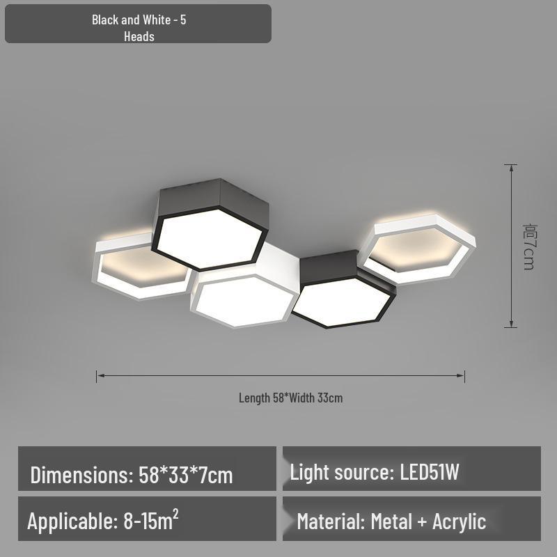 Modern Geometric Ceiling Light for Living Room, Study, or Bedroom – Minimalist and Romantic Design