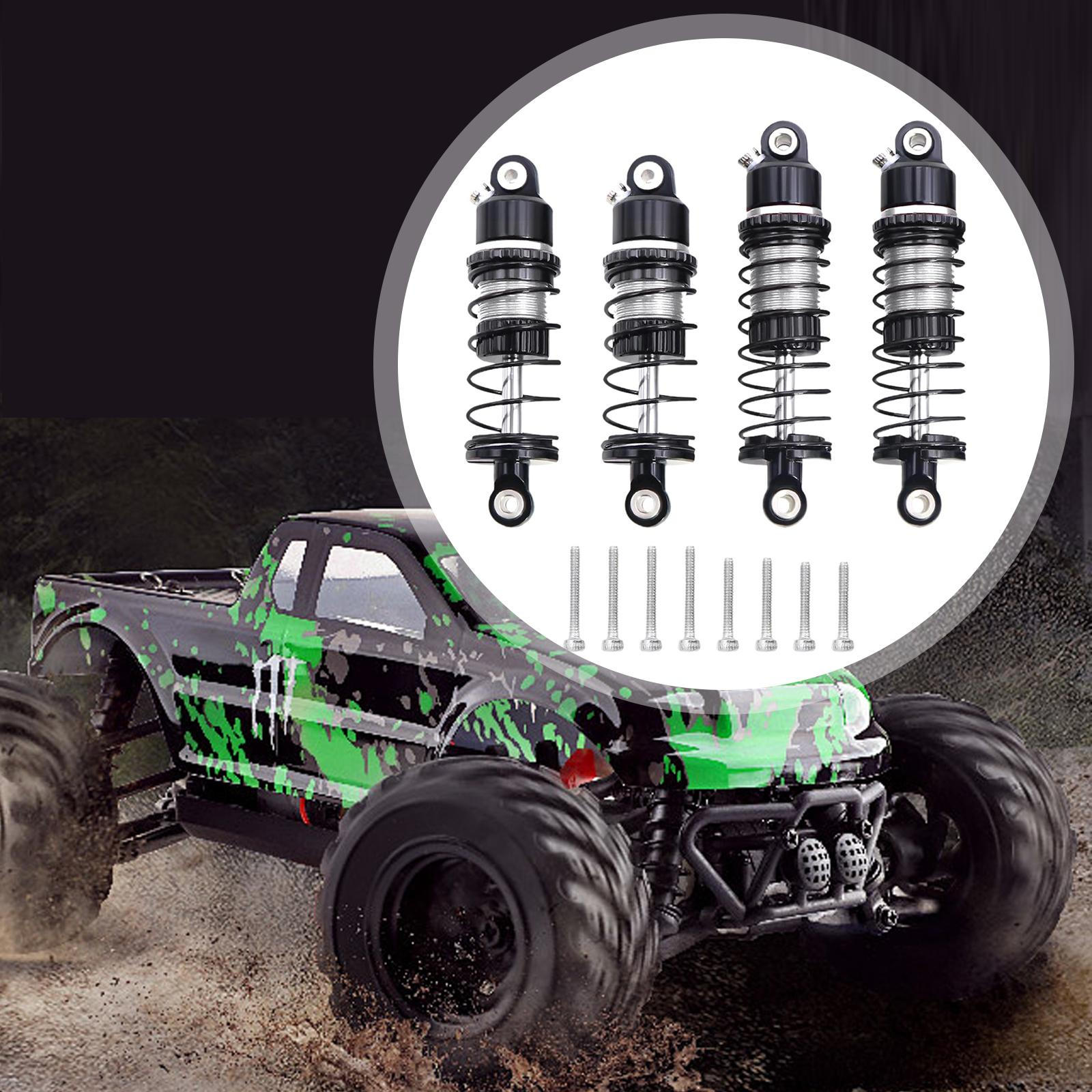 

4 Pieces Damper Shock Absorber Front Rear Aluminum Alloy Lightweight RC Car Upgrade Part Replace срібний