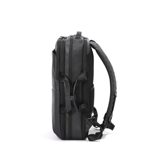 Bermas DULITE FLEX 3-Way Business Backpack, 6cm Expandable, Saffiano Pattern, Black, 60648, One Size