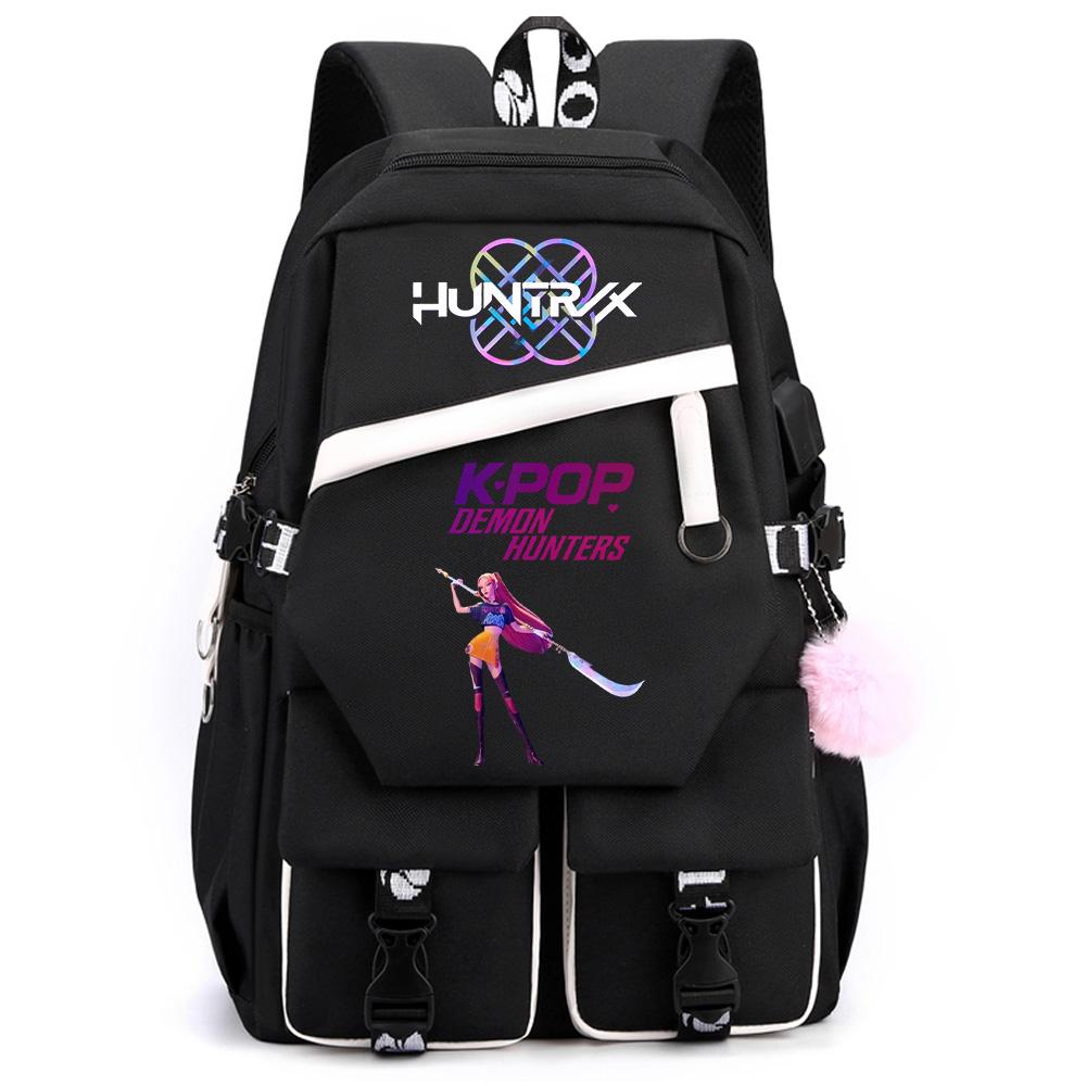 Kreskówkowy Kpop Łowcy Demonów Nadrukowany Plecak o Dużej Pojemności dla Nastolatka Ucznia Dziewczyny Chłopca Tornister Torba na Książki Prezent dla Dziecka Kobiety Wodoodporna Torba Podróżna Mochila