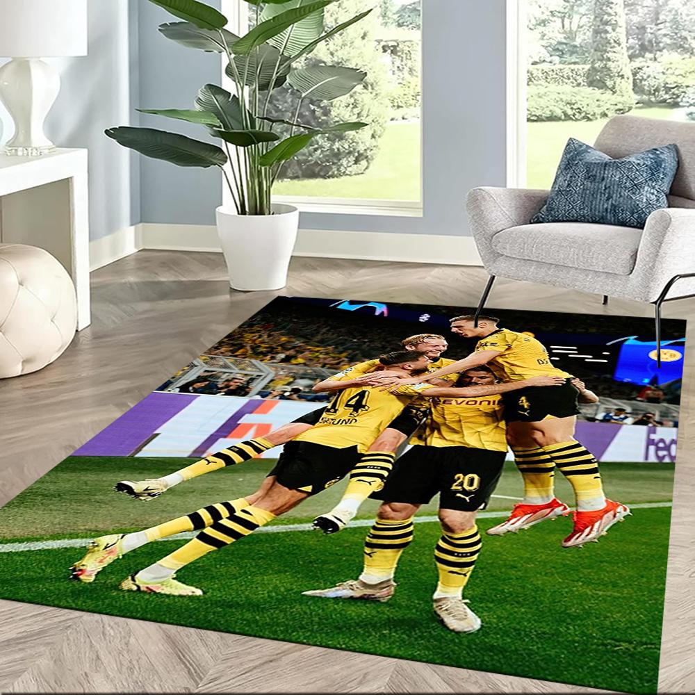 Borussia Dortmund Floor Mat Perfect For Foyer Hallway Decorate Room Playrooms Antislip Rug Decorate Offices