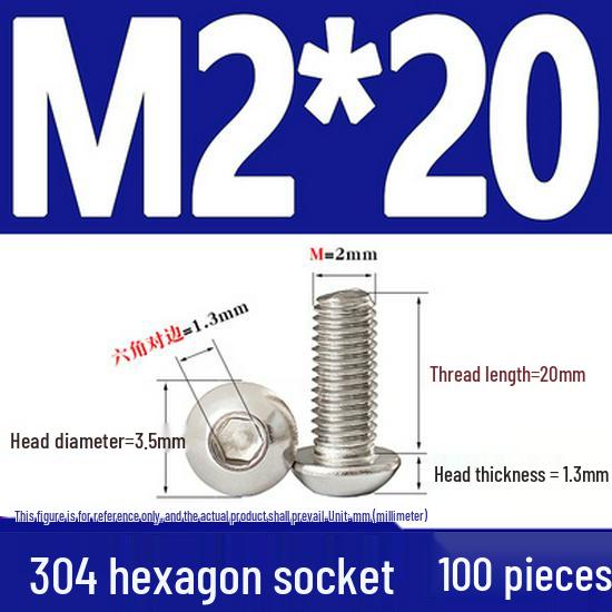 ISO7380 Stainless Steel Hex Drive Dome Head Screws - M2 to M16