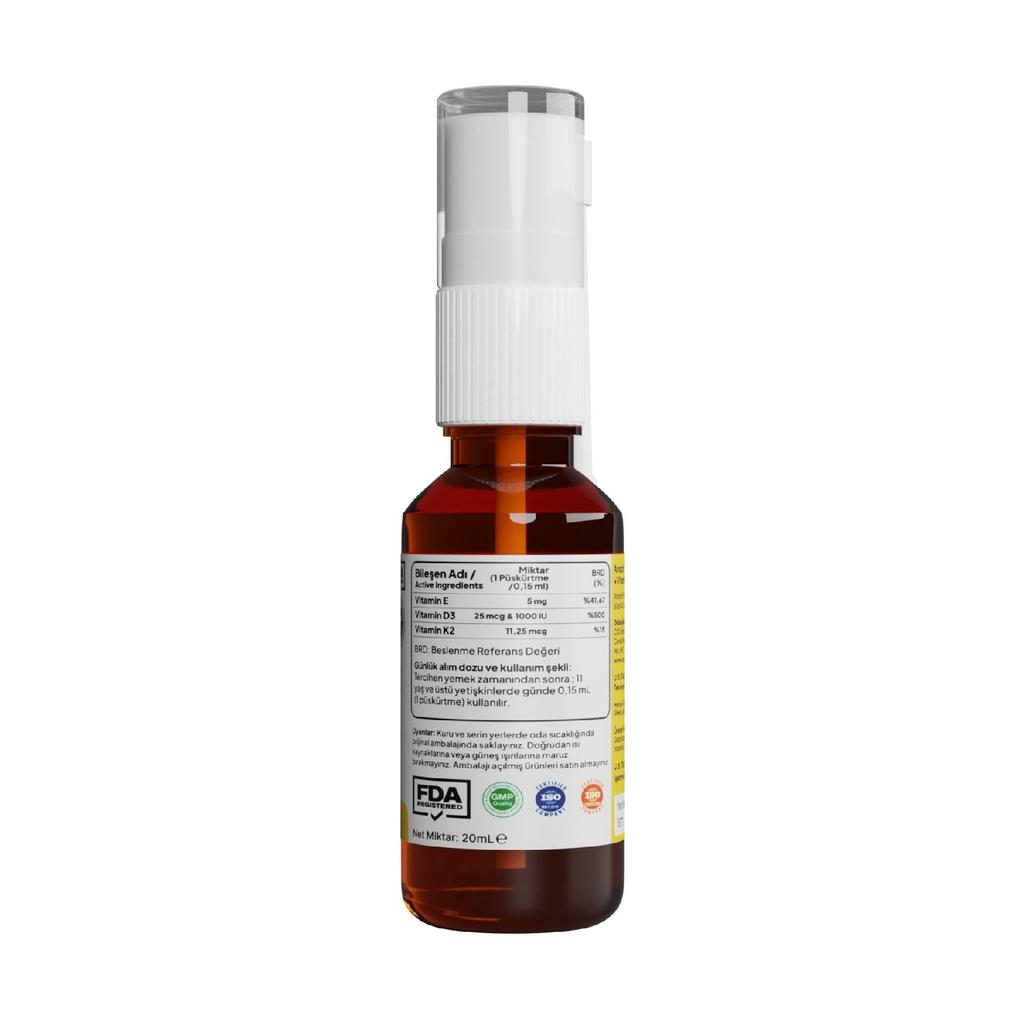 Vitamin D3 K2 Vitamin E, 1000 IE 2m Mcg Tropfen 20 ml D3 K2 Vitamin D3k2