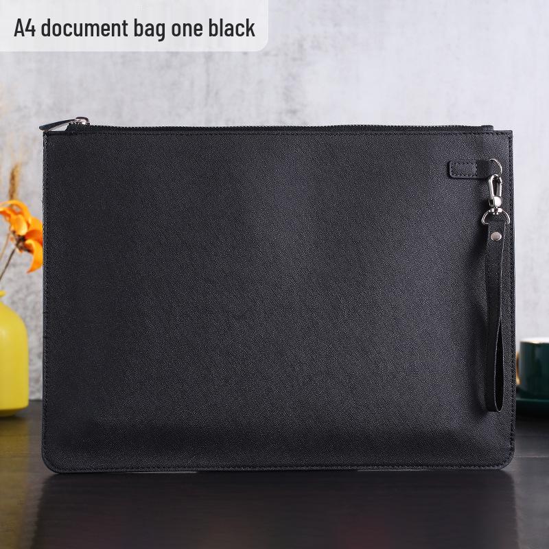 Large Capacity A4 Leather File Bag - Multifunctional Business Office Folder