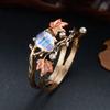 Creative Retro Exquisite Branch Maple Leaf Ring Women'S Fashion Creative Holiday Party Valentine'S Day Jewelry Accessories