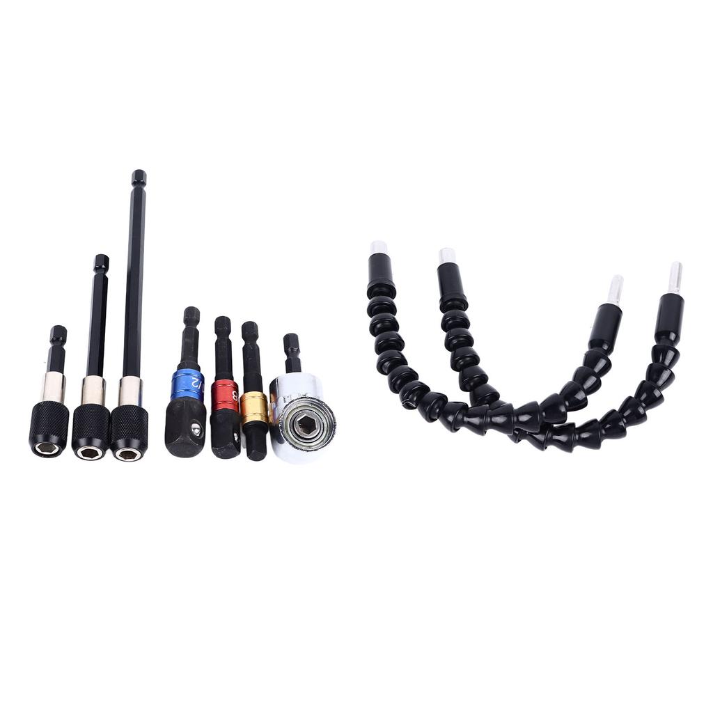 Drill Bit Extension Set Multifunctional Quick Connect Universal Flexible Shaft Bit Holder Set for
