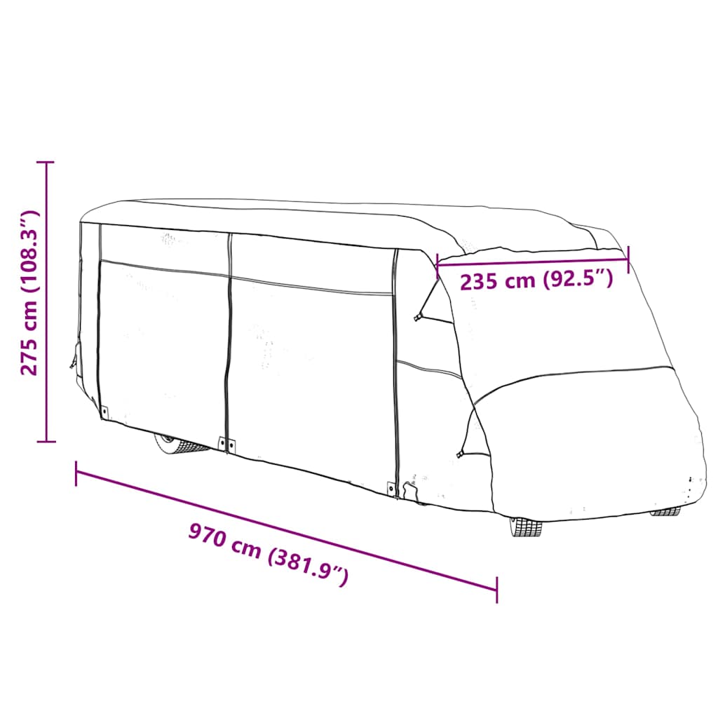 Motorhome Cover Grey 970 x 235 x 275 cm Non Woven Fabric