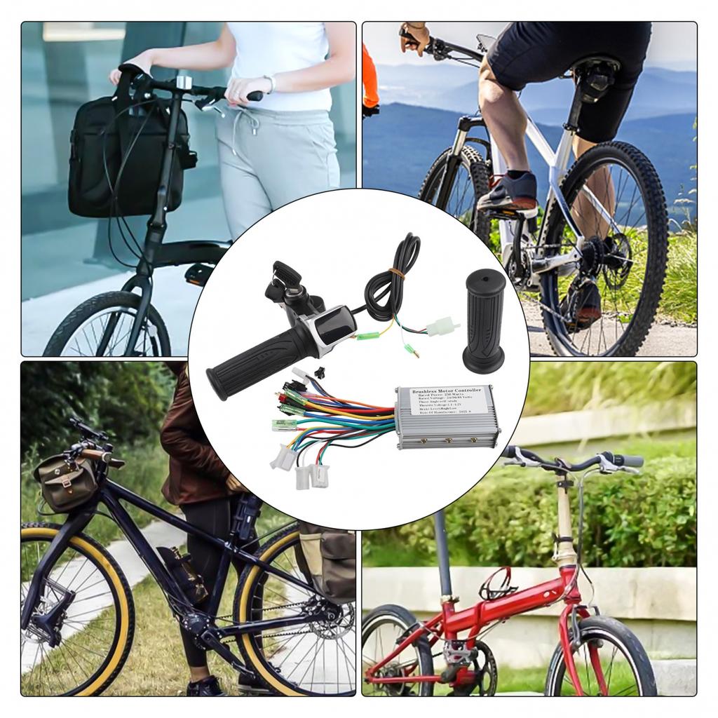 LCD Gashendel en Borstelloze Motorcontroller voor 24V tot 48V Elektrische Fietsen