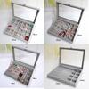 Flannelette Jewelry Box Velvet Glass Ring Earring Jewelry Display Organizer Box Tray Holder Storage Case Sorting Box
