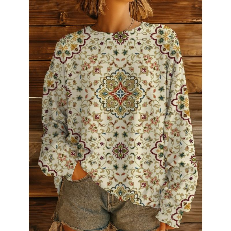 JPNTKY Women's Fashion Casual Long Sleeve O-Neck Blouses & Shirts