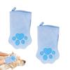 Quick Drying Dog Bath Gloves Microfiber Soft Absorbent Paw Print For Dogs Cats Bathing Drying Essential s Pet Grooming Gloves