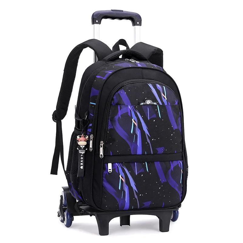 Schulrucksack für Kinder Jungen mit Rollen Tasche Schülerrucksack Trolley Schultasche mit Rädern Rollendes Gepäck Buchtasche