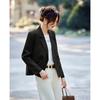 TERRE BLEUE Women's Double-Breasted Commuter Blazer