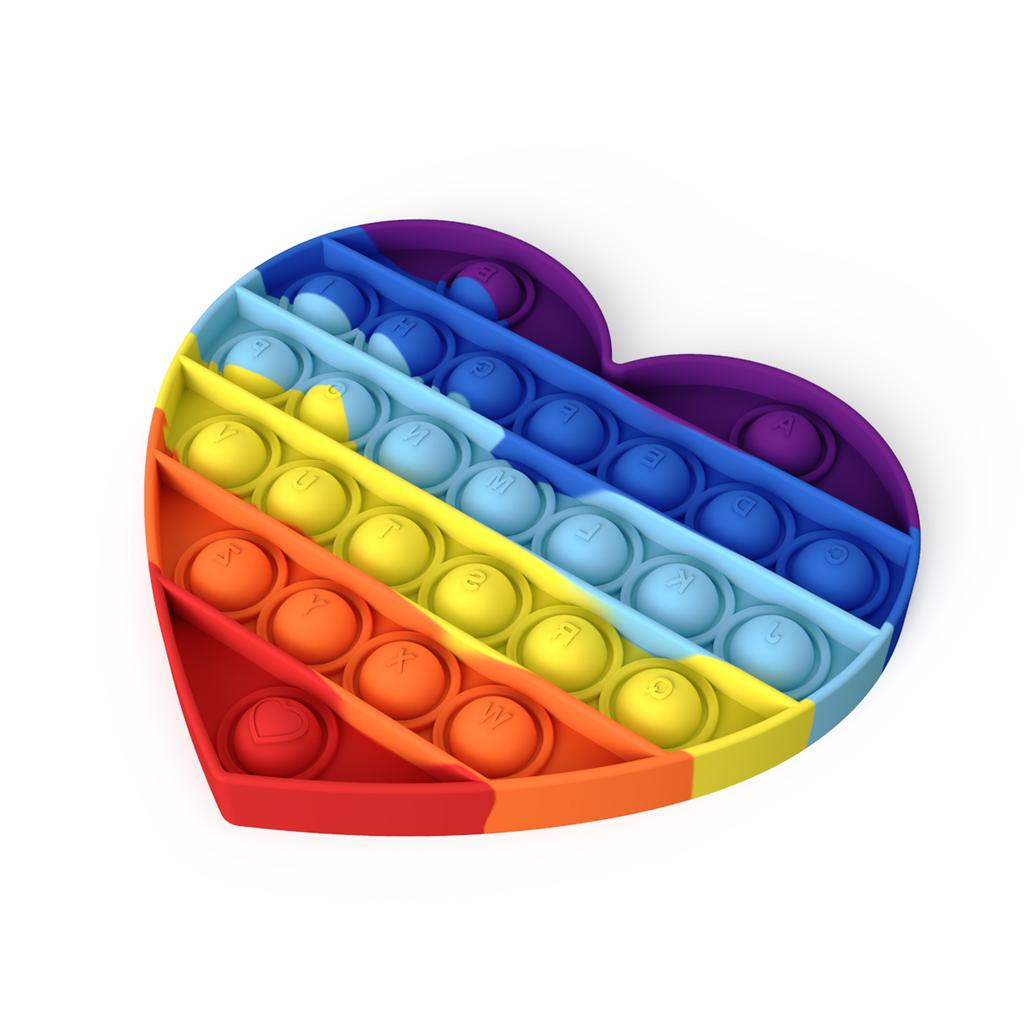 Rainbow Pop Push Bubble Fidget Toy - Anti Stress Relief Sensory Toys For Adults, Kids, Children & Special Needs