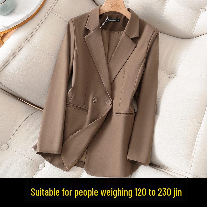 Women s Plus Size Khaki Blazer - Spring/Autumn 2026 Fashion Suit XXL чёрный
