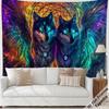 Boho Wolf Tapestry Mystical Wall Hanging Forest Spirit Art Magic Canvas Decor Large Size 180x280cm Bohemian Witchy Gift