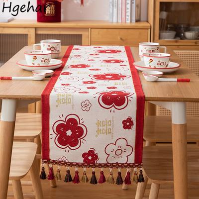 Wedding Table Runner Tassel Cloth TV Cabinet Covers Dustproof Living Room Dining  Cover Christmas Party Camino De Mesa