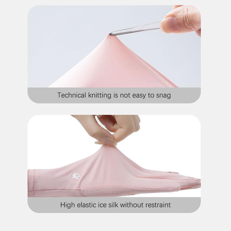 Summer  Sunscreen Gloves For Women Solid Color Uv Protection Ladies Gloves