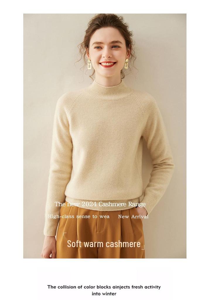 Plus Size Women's Thick Cashmere Raglan Sleeve Sweater