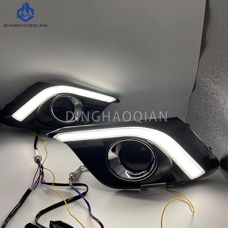 

2 шт. ДХО для Mazda 3 Mazda3 Axela 2014 2015 2016 Светодиодные дневные ходовые огни Дневной свет Противотуманная фара с указателем поворота White